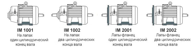 Монтажні виконання двигунів МТН311-6 для крана