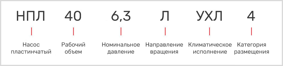 розшифровка гідравлічного пластинчастого насоса